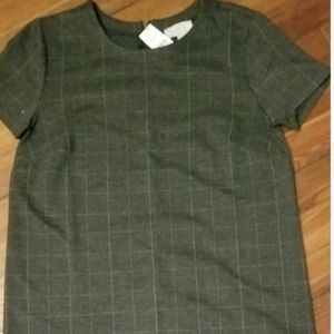 LOFT Short sleeve plaid dress